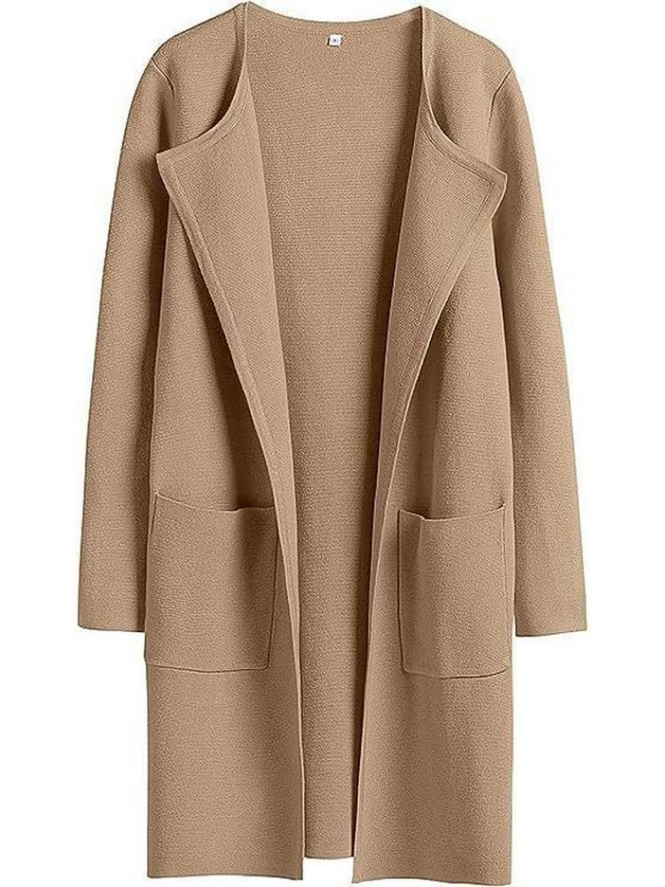 Women American Style Casual Lapel Coat Woolen European