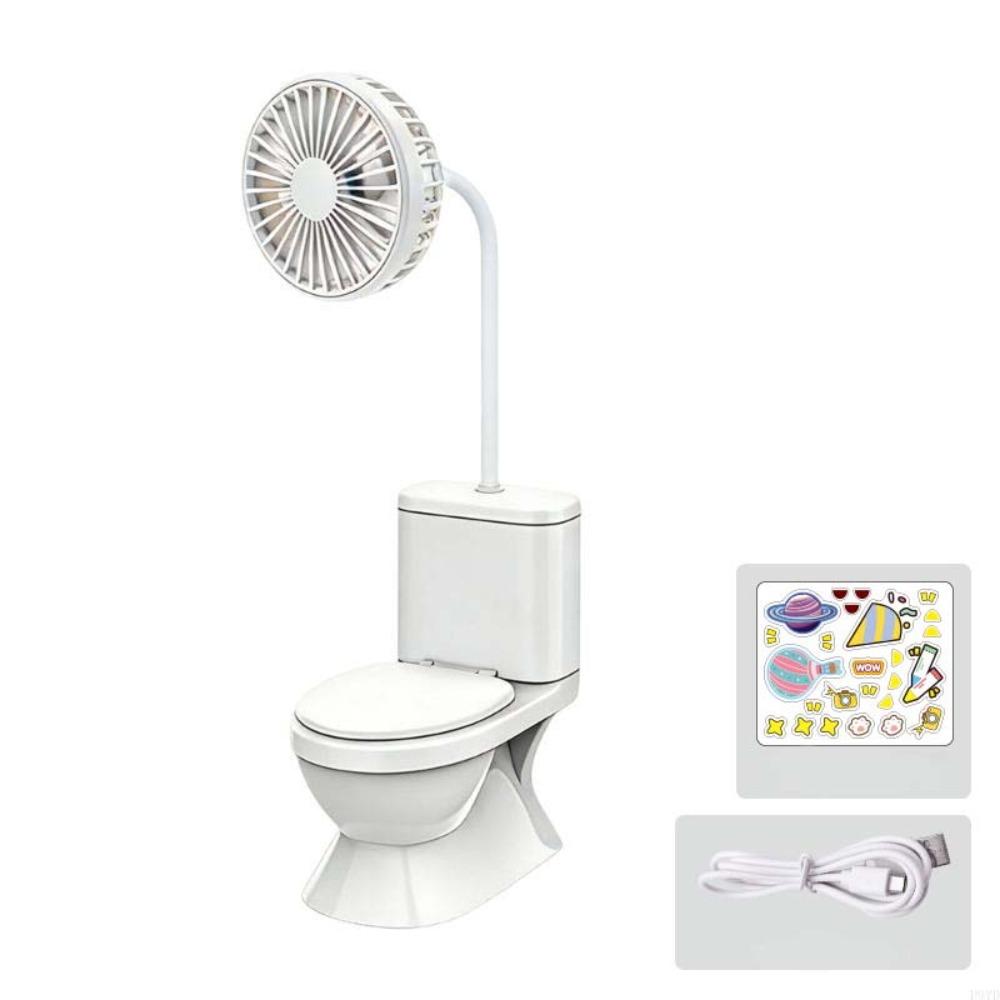 

Adjustable Toilet Desktop Fan with Quiet Motor Cooling Fan for 5V14500mAh Sticker Style 3 White
