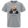 Ανδρικό T-Shirt Μοτοσυκλετιστή Street Teddy Rider με Εκτύπωση για Άνδρα Χαλαρό Καθημερινό Κοντομάνικο Αναπνεύσιμο Μπλουζάκι Βαμβακερά Ρούχα
