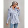 Womens Spring Summer Lapel Button Up Leopard Print Jacquard Shirt Elegant Commuter Long Sleeve Shirt