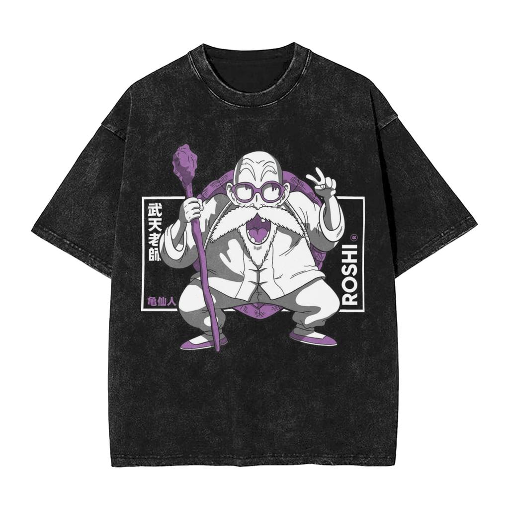 Dragon Ball Saiyan Gym T Shirts Hip Hop Washed Harajuku TShirts Anime Dbz Vintage for Men Women Streetwear Summer Tee Shirt