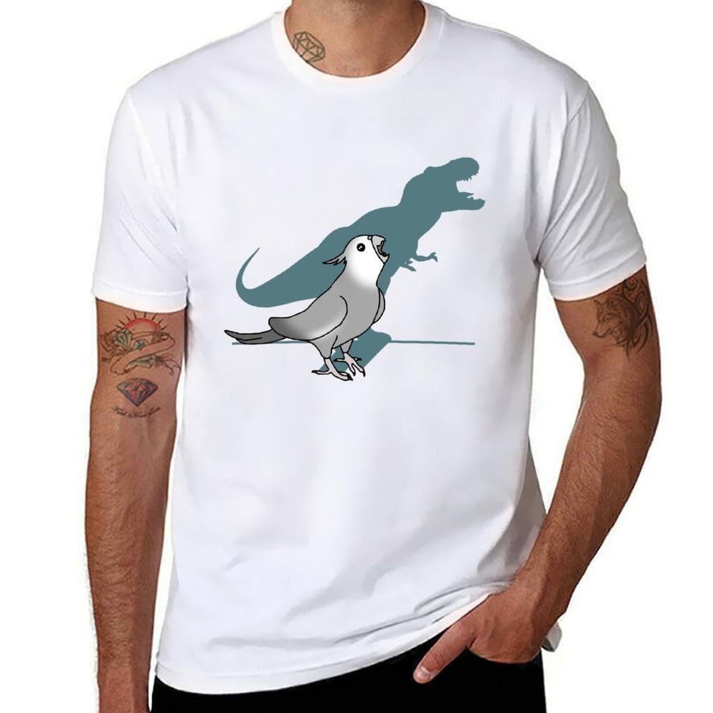 Trex White Faced Grey Cockatiel Tshirt Large Size Breathable Tee