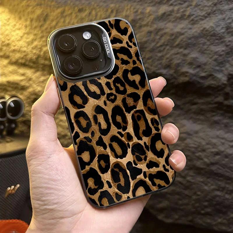 Brown Leopard Anti-drop Armour Phone Case for Samsung A55 5g Case S25 S23 S24 Ultra A34 A15 A35 A54 A53 A13 A16 S22 S21 FE Cover