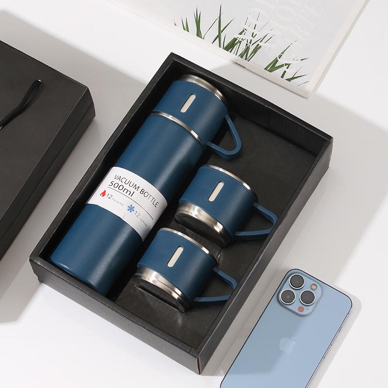 304 Stainless Steel Insulated Travel Cup Set with Three Lids - Perfect Business Gift for Men and Women