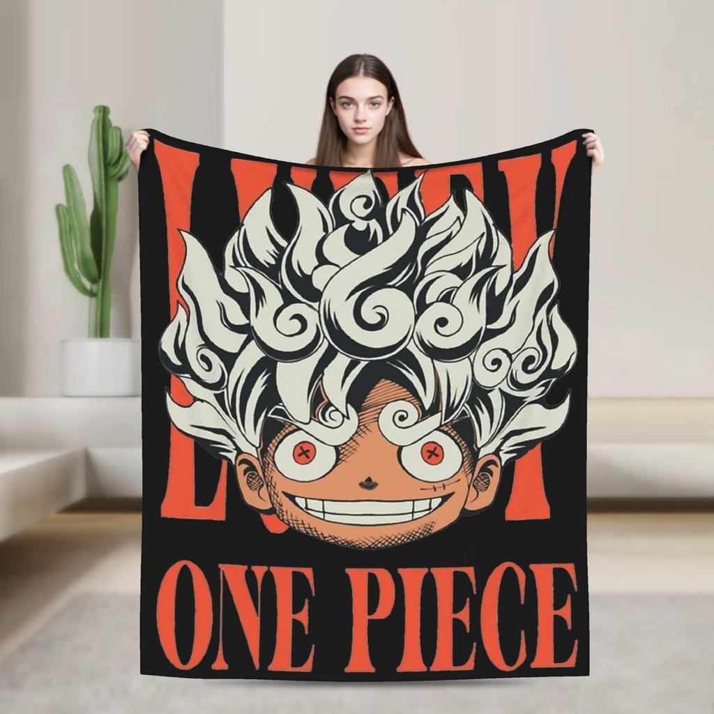 Luffy Gear 5 Anime Decke Flauschige Fantastische Weiche Überwurfdecke für Bettwäsche Lounge Textildekor,
