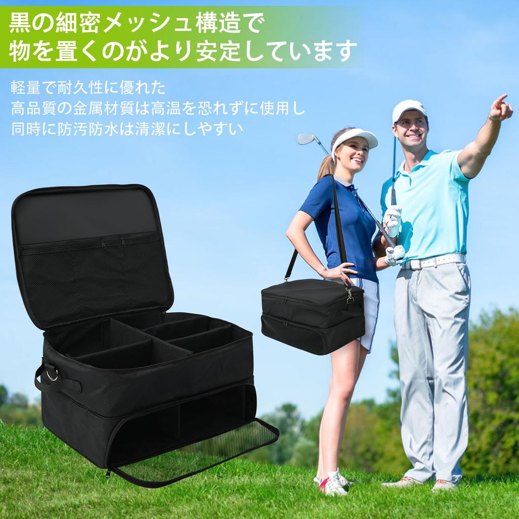 Rloao Golf Trunk Trunk with Separate Compartments for Two Pairs of Adjustable Shoulder Large Capacity Luggage Storage Car Golf Locker Bag for Men