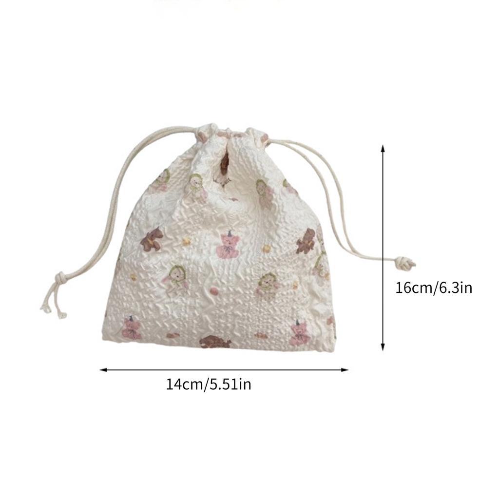 Niedlicher Cartoon Kordelzugbeutel Aufbewahrungsbeutel Kompakte Kosmetiktasche Make-up Organizer für Pinsel Schlüssel Reise-Essential