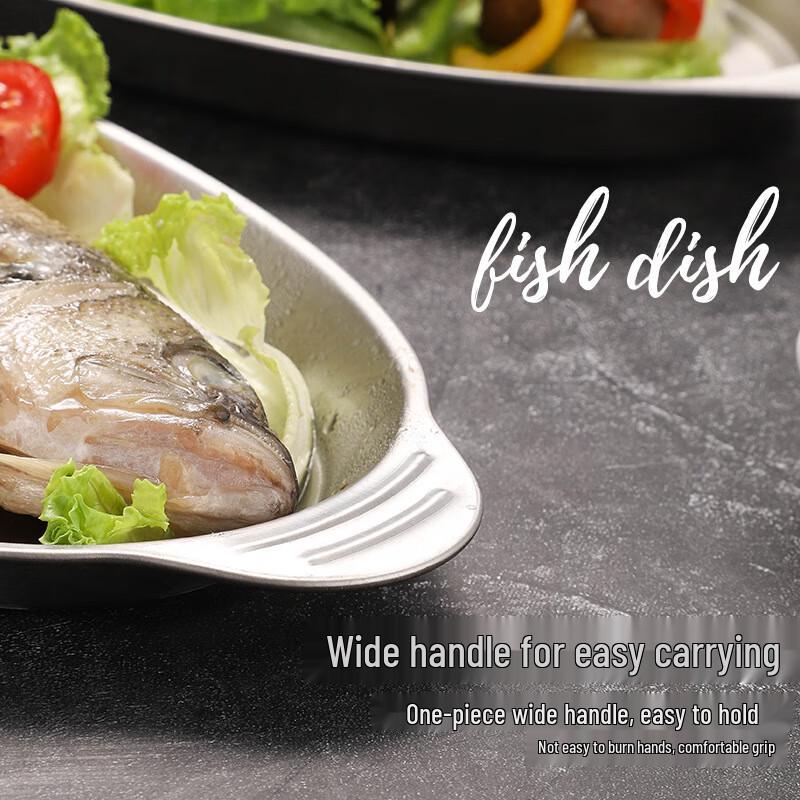 Changbaosen 304 Stainless Steel Oval Steaming Fish Plate