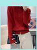 Cozy Autumn Winter Knit Cardigan With Floral Pattern And Round Neck For Women
