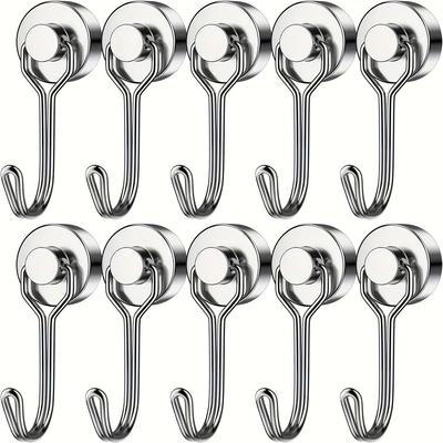 Strong Magnetic Hooks, Rotatable Metal Magnetic Hangers, Industrial Neodymium Magnets, Round Shape, for Door and Wall Mounting, Material: Metal