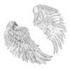 2 Stück Engel Flügel Pailletten Aufnäher Silber Aufbügeln Bestickte Aufnäher Dekoration für DIY Kleidung Rock Tasche Schuhe
