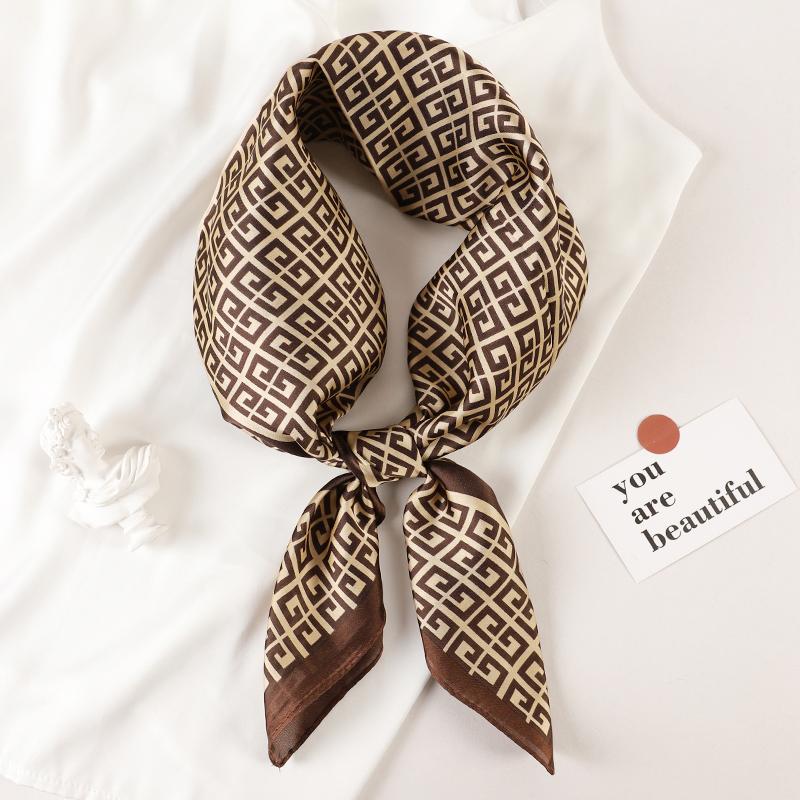 

Клетчатый шелковый квадратный шарф, женский атласный платок, хиджаб, женская повязка для волос, сумка на запястье, роскошный головной платок 70*70 см, Echarpe 2022, бандана