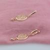 Orecchini Pendenti da Donna in Oro Rosa 585 con Cristallo Ovale Intrecciato Pianta