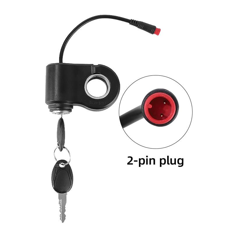 12V-72V Ebike Key Ignition 2 Wires Ignition Lock Key Switch With 2 Key For Super 73 For Ridstar Q20 Electric E-Scooter Universal