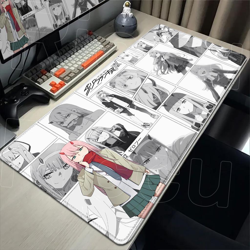 Large Gamer Mouse Mat Anime DARLING in the FRANXX Gaming Mouse Pad XXL Office Table Rubber Nonslip Rugs Zero Two Laptop Deskmat