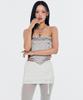 Seullisiseu Garter Detail Low Rise Skirt (White)