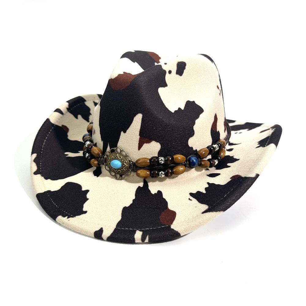 

New Artificial Suede Western Cowboy Hat Felt Curved Brim Roll Brim Cowgirl Cap Soft Ethnic Felt Cap Outdoor Riding