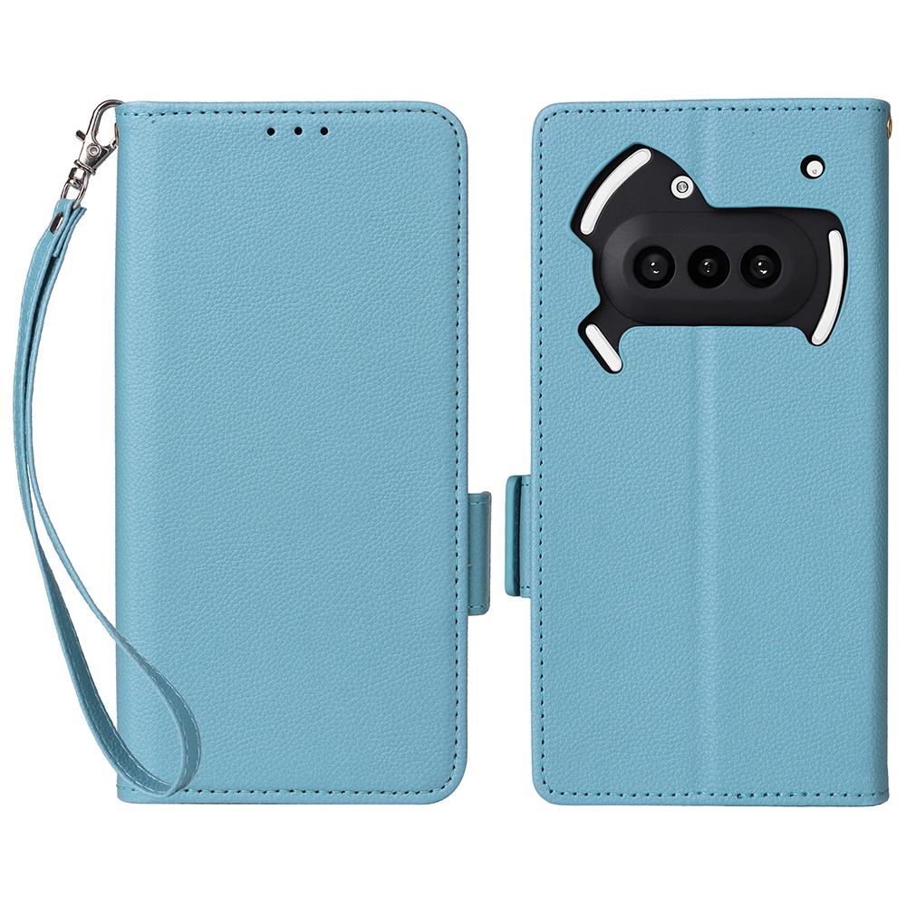 Für Nichts Telefon (3a) Hülle mit Handschlaufe Litschi-Textur PU-Leder Brieftasche Handyhülle