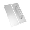 Pull Push Door Plate Handle with Screws 304 Stainless Steel White Oval Handle for Offices Hotels Restaurants
