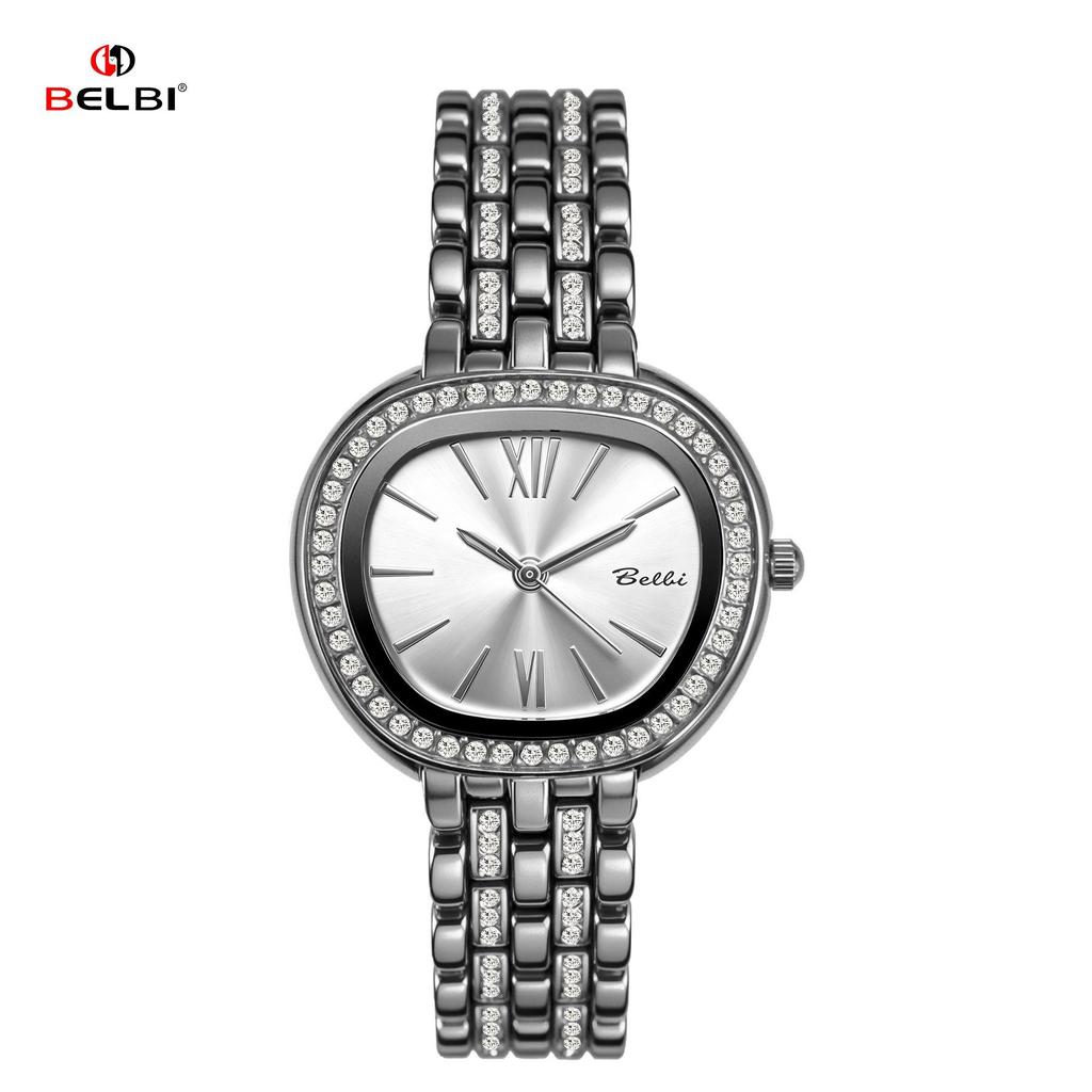 Womens Elegant Rhinestone Wrist Watch Waterproof Classic Roman Dial Ladies Dress Watch Alloy Strap