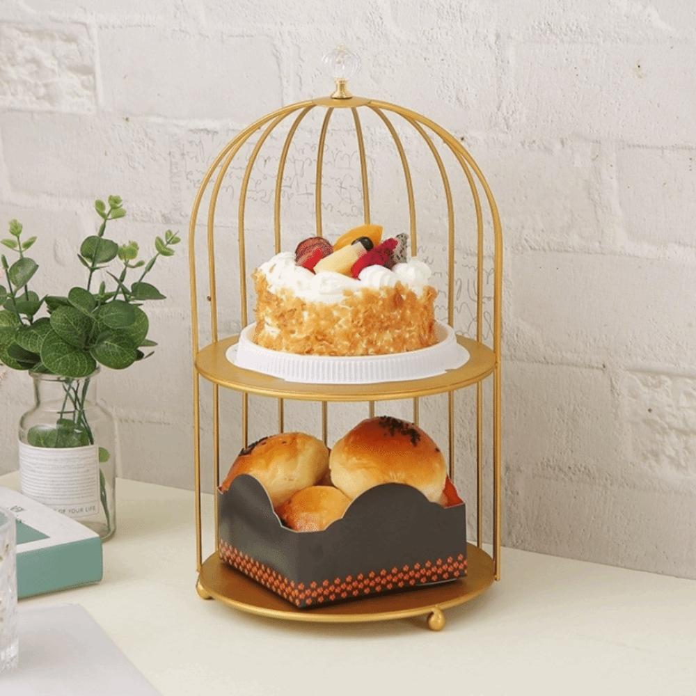Easy To Clean Bird Cage Jewelry Rack Large Capacity Desktop Display Stand Washroom