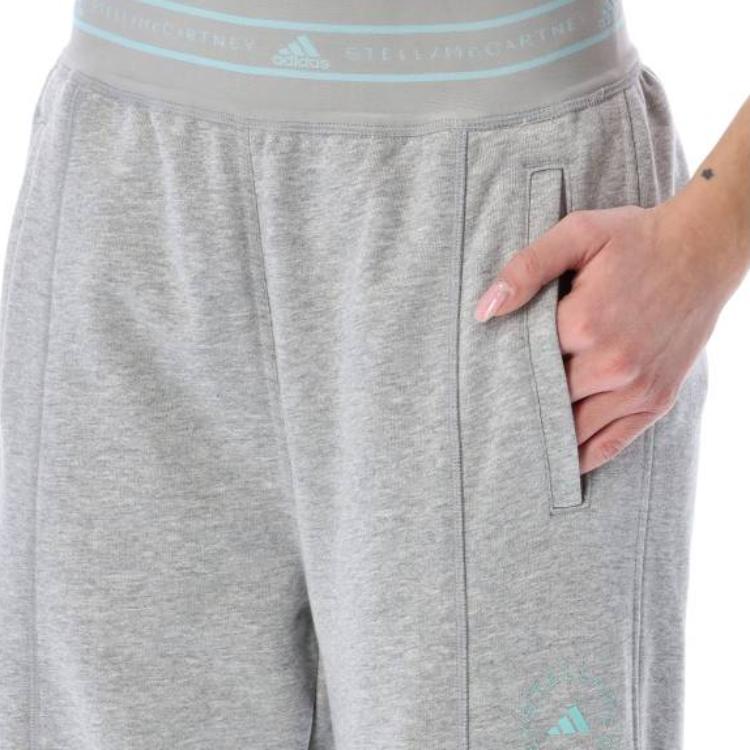 Adidas Solid Color Elastic Cuff Fitness Sports Pants Women Pants Gray HA8962