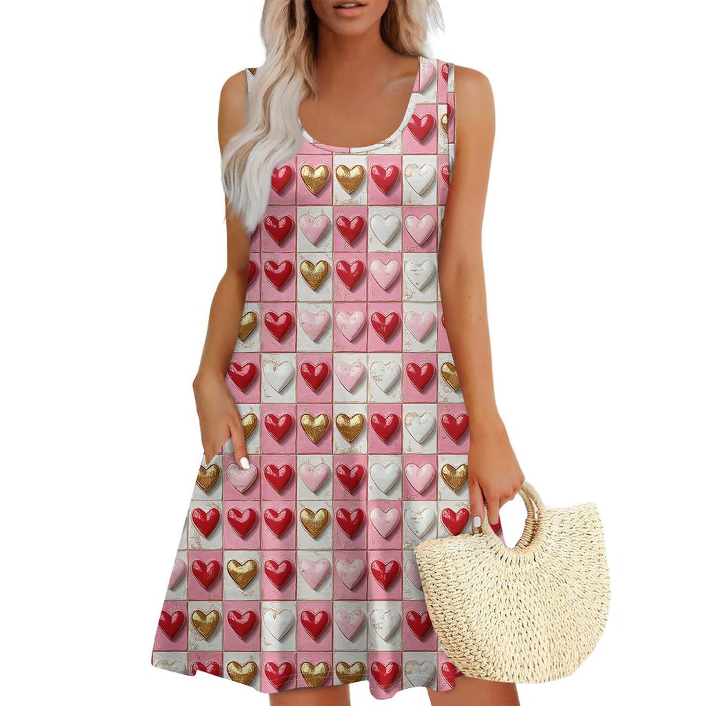 Women's Casual Dresses Daily Dating Out With Pockets Sleeveless Loose Dresses