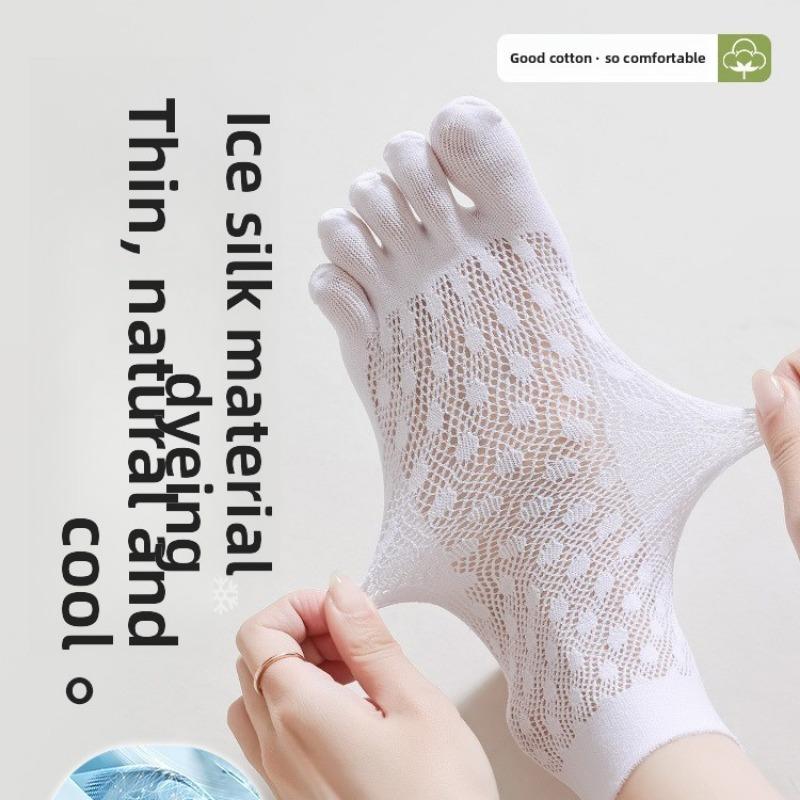 5 Pairs of Female Summer Thin Style Wicking and Deodorizing In The Tube Five Finger Socks