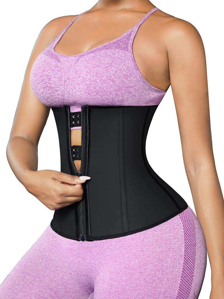 Waist Trainer for Women Latex Underbust Waist Corsets Cincher Plus Size Workout Girdle Body Shaper Zipper