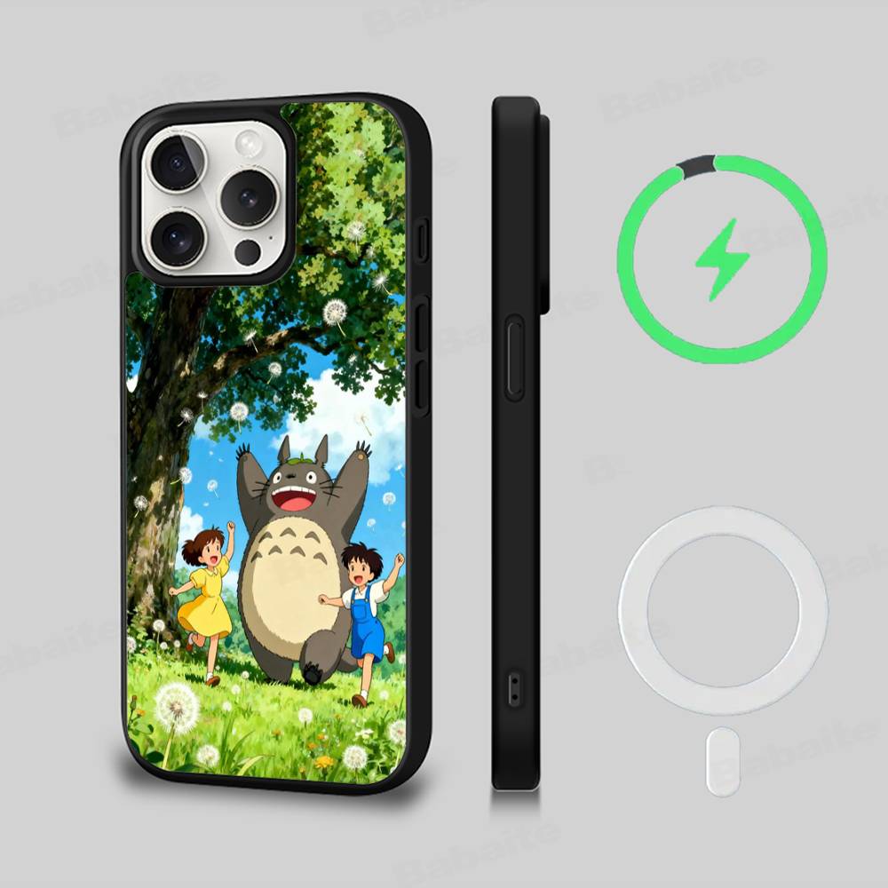 Cute T-Totoroes Magnetic Wireless Phone Case For IPhone 17 16 15 14 13 12 11 Pro Max Plus Mag Phone Cover