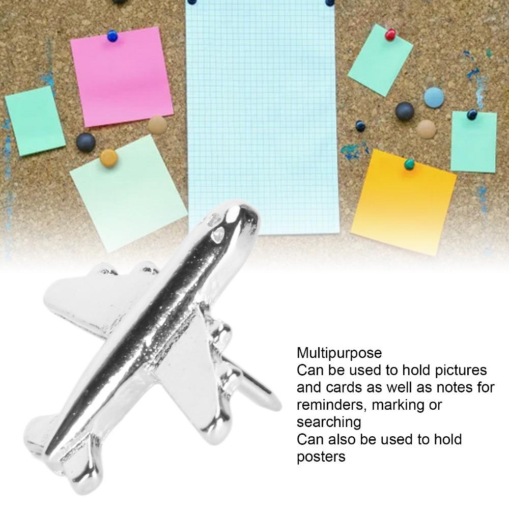 30pcs Airplane Shape Airplane Push Pins Silver/Gold Color Decorative Thumbtacks  Bulletin Board