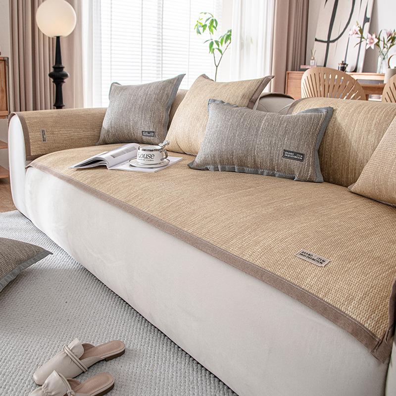 

Летняя подушка для дивана, Натуральный плетеный камыш, Летний нескользящий и холодный ротанговый чехол, Защита от царапин кошек 70*70cm