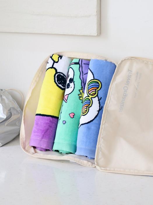 Songwol Towel Snoopy Beach Towel 3-piece set (Sunglasses + Life + Vacation) + AYO Travel Pouch M Single product