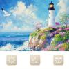 1Pcs Coastal Lighthouse Theme Digital Printed Shower Curtain, Waterproof Polyester Fabric, With Hooks, Machine Washable