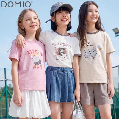 Girls' Short-Sleeve Summer T-Shirt - Stylish Loose Fit for Big Kids & Teens