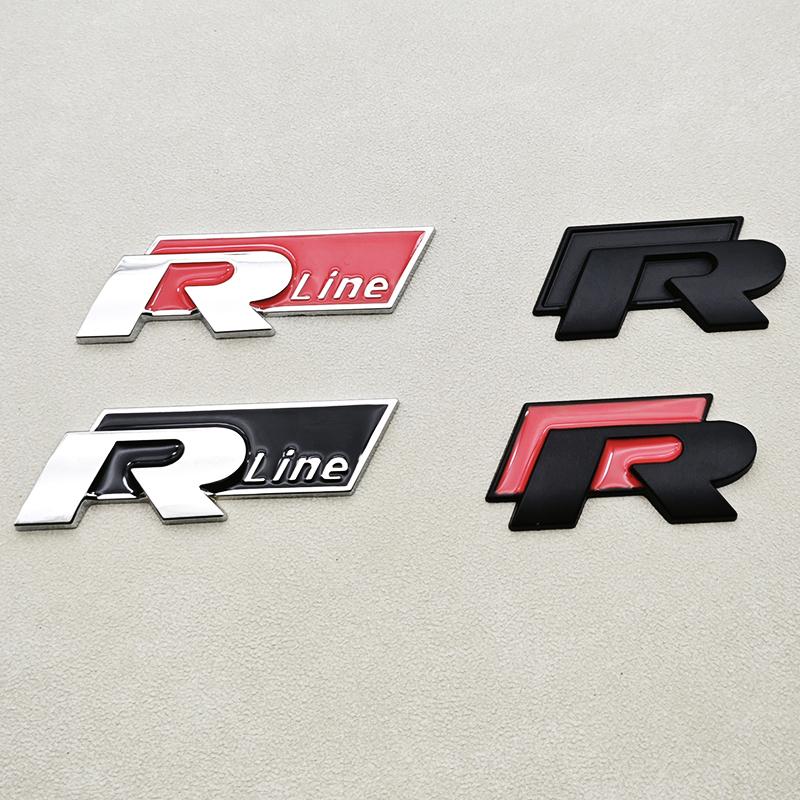 BSG1 For VOLKSWAGEN VW GTI 3D High-Quality Metal Chrome Logo R-Line R Car Emblem Badge Trunk Sticker For Volkswagen VW Polo Golf Pass