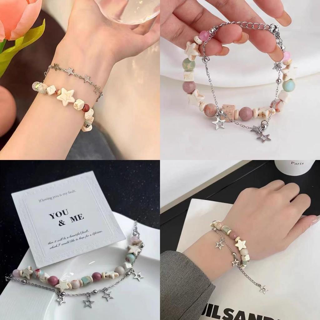 Fashionable Star Alloy Bracelet For Women Stylish Layered Design Friendship Beaded