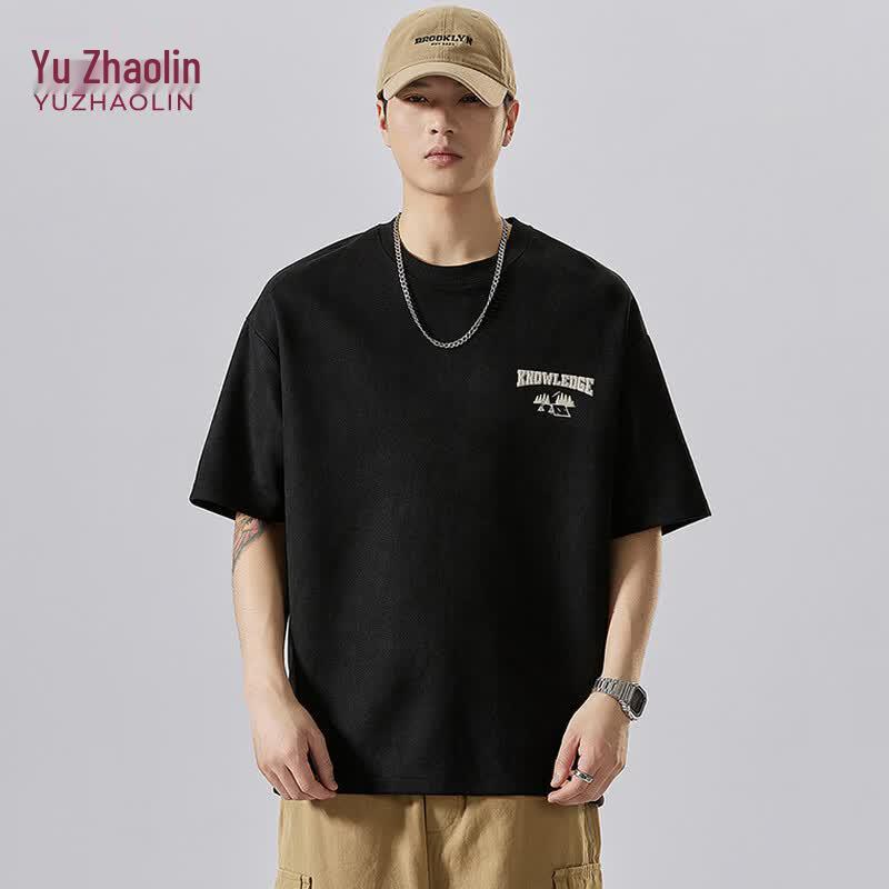 YUZHAOLIN Men s Loose Fit Letter Print Short Sleeve T-Shirt XL