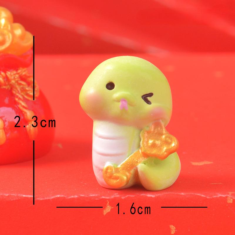 Cute Little Green Snake New Year OrnamentHome Desktop DecorationSimulation Resin Handicraft