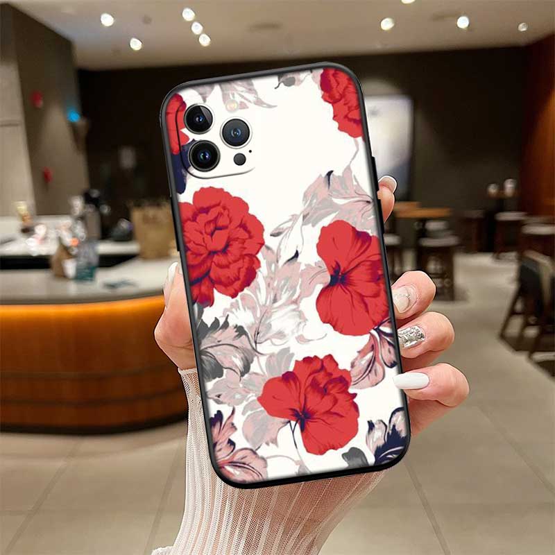 NH24 Flowers rose Pink New High-End Shell Phone Case for iPhone SE X XS XR 16E 17 11 Pro Max 8 7 6 6s Plus Air