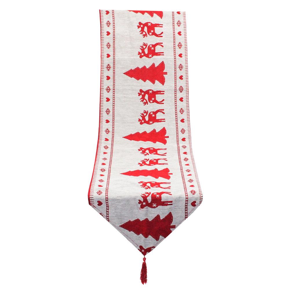 

Christmas Decoration Polyester Cotton Table Flag Creative Christmas Tablecloth Dining Table Party Dinner Decoration Home Decor 1pc