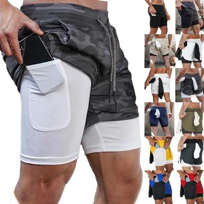 Herren-Workout-Laufshorts, leichte Trainings-, Yoga- und Fitnessstudio-Shorts mit Reißverschlusstaschen