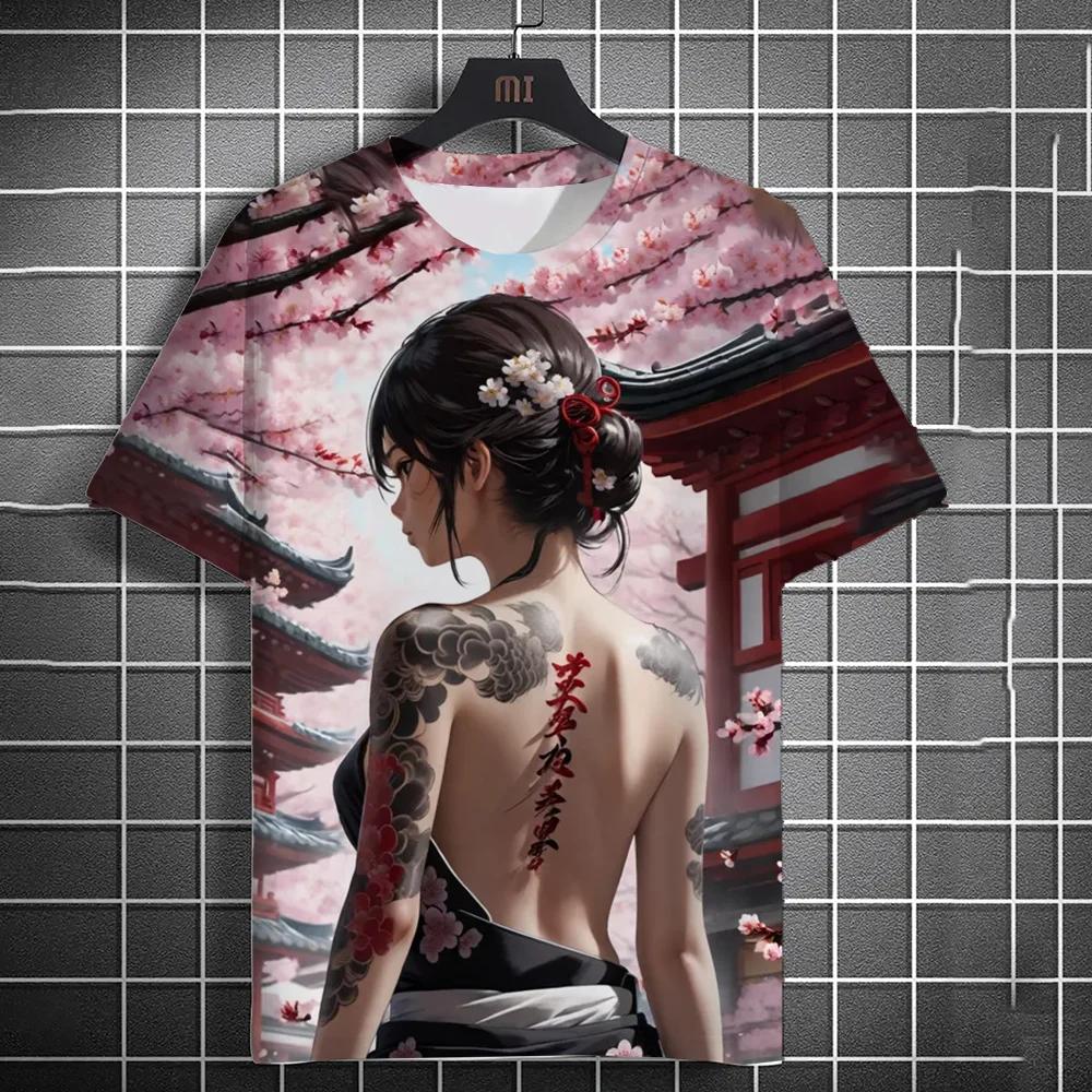 Anime Beauty 3D Print T Shirt For Men Women Casual Round Neck Loose Tops Fashion Trend Streetwear Breathable Unisex Clothing
