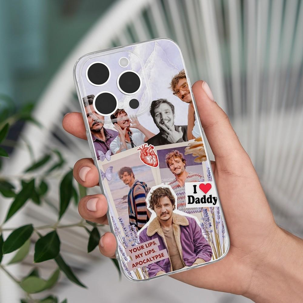 

P-Pedro Pascal Actor Phone Case For iPhone 16,15,14,13,12,11 Pro,Max,Plus,X,XS,XR,7,8 Plus,SE,Mini Transparent Silicone Soft iPhone13