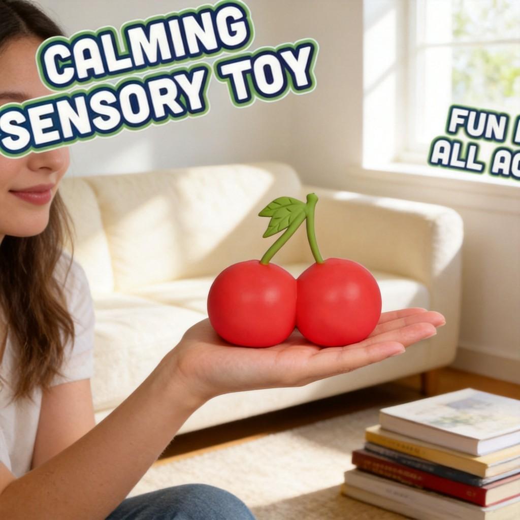 Squeezy Squeeze Cherries Silicone Stress Relief Toy For Home Office And Kids