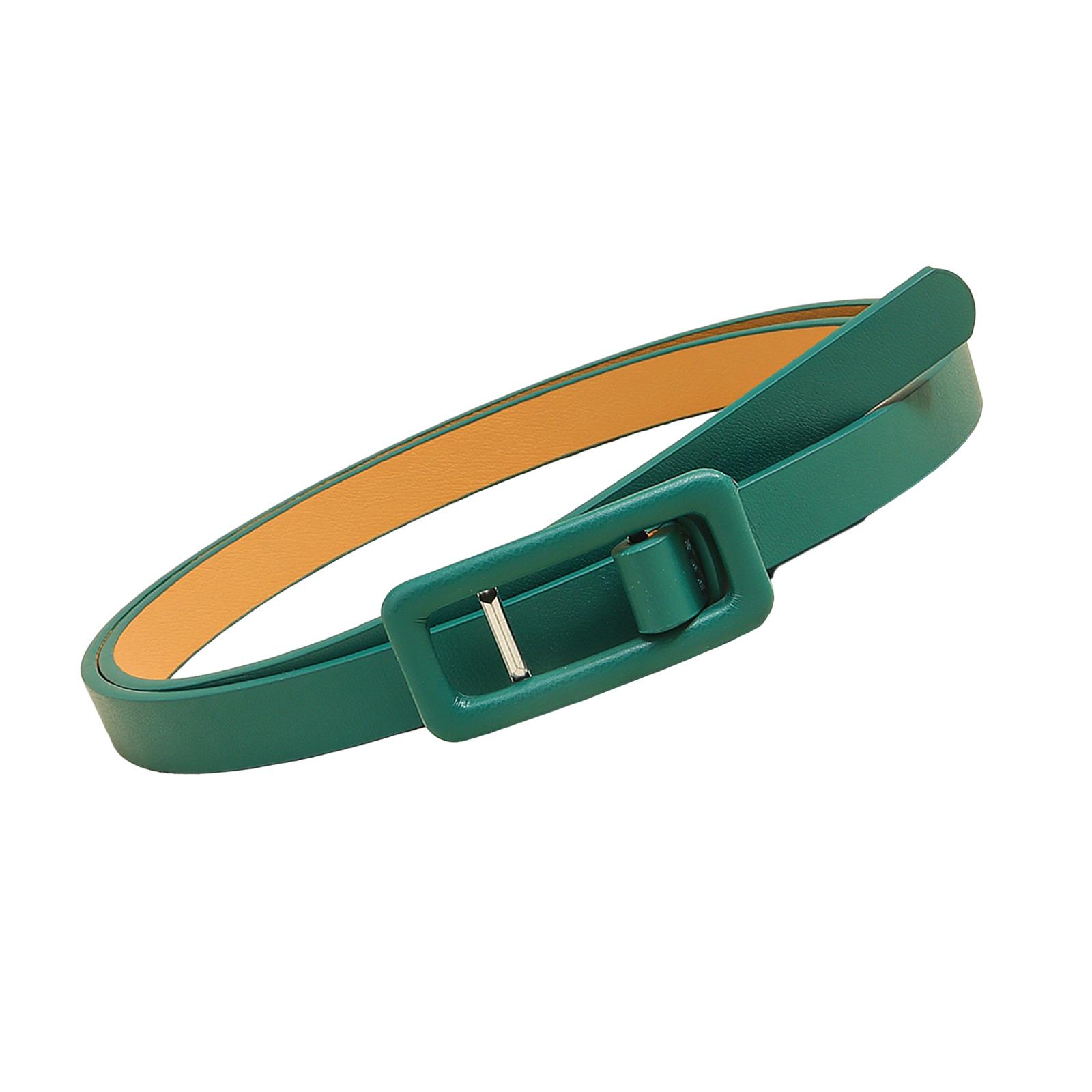 

Стильный регулируемый пояс из искусственной кожи для женщин, легкий тонкий пояс для повседневного офисного дорожного наряда зелёный