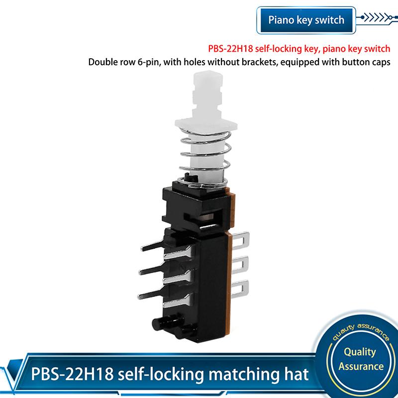

10 Pcs Button Piano Key Switch 6-Pin Linkage With/Without Lock Without Bracket Hole Connector With Cover