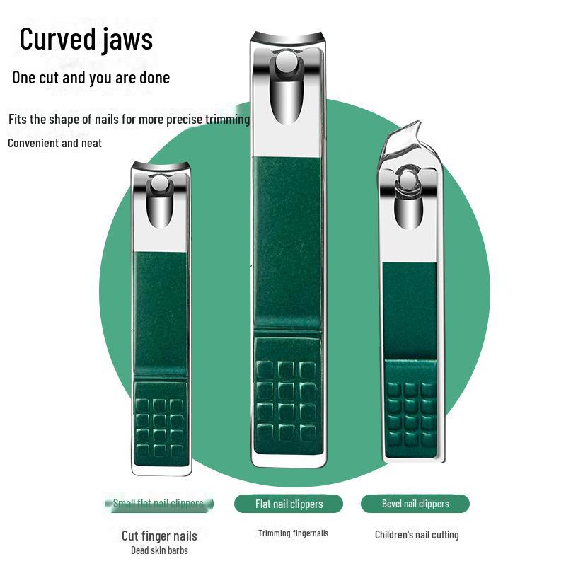 18-Piece Dark Green Stainless Steel Nail Care Set with Clippers, Scissors, and Hawkbill Pliers