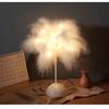 Kreativní stolní lampa s peřím Teplé bílé světlo Stínidlo z peří stromu Dívka LED Svatba Dekorativní světla Dárek k narozeninám