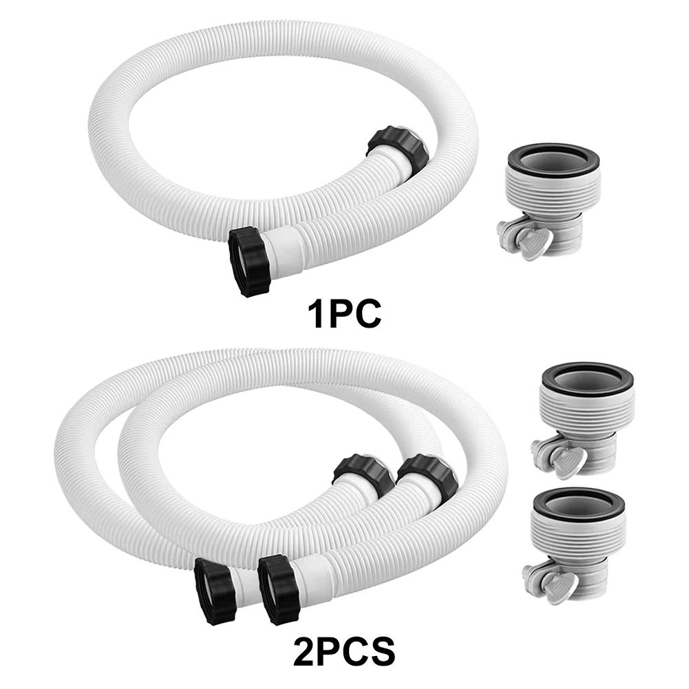 1.5in Diameter Replacement Hose with Adapter Salt Water Pump Hoses Pool Hoses for Intex Pool Sand Filter Pumps Saltwater Systems